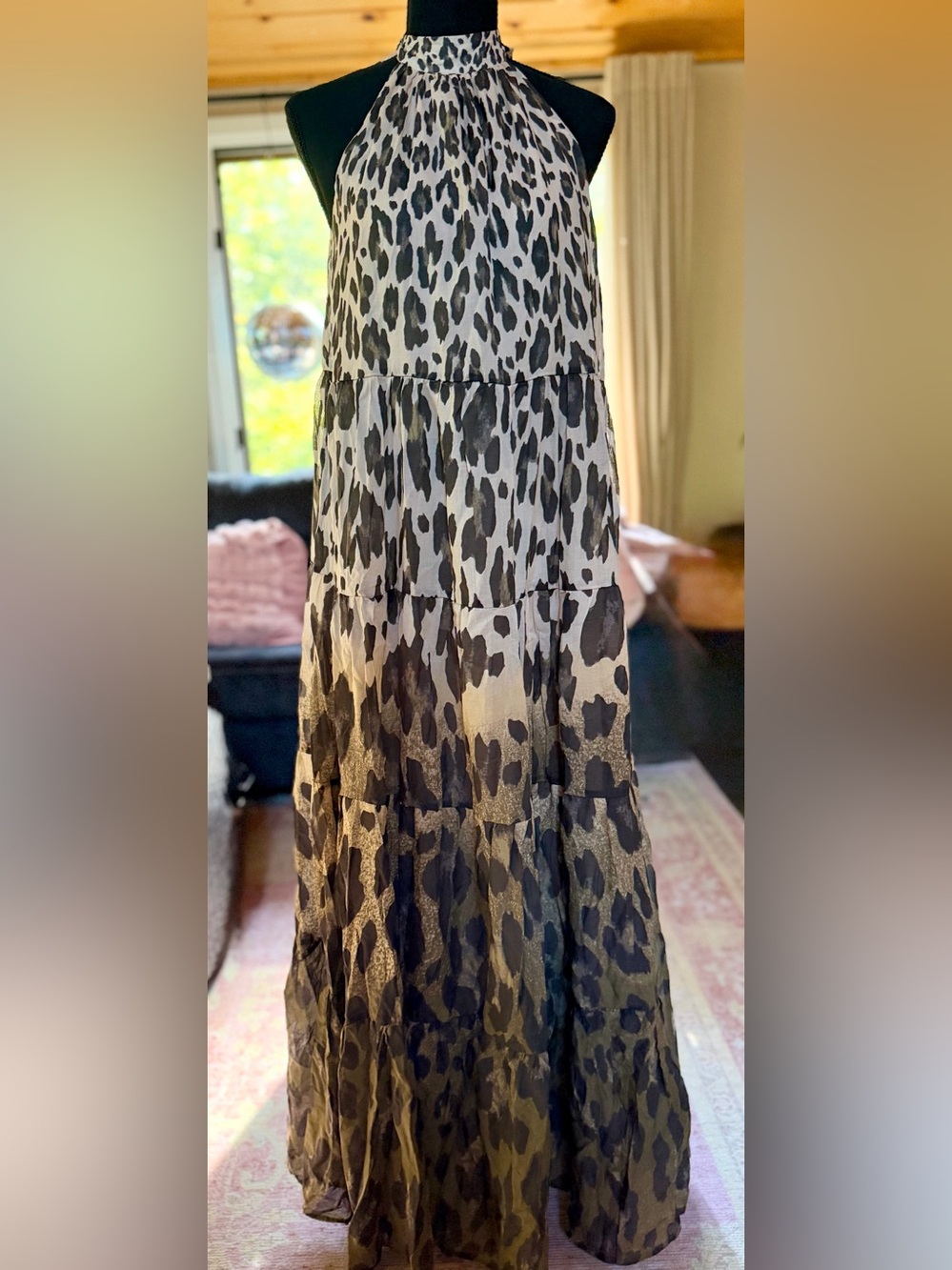 Flying Tomato Black and Cream Leopard Tiered Maxi Skirt NEW WITH TAGS!✨